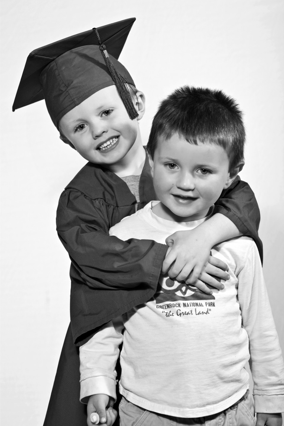 Preschool Graduation portrait with brother
