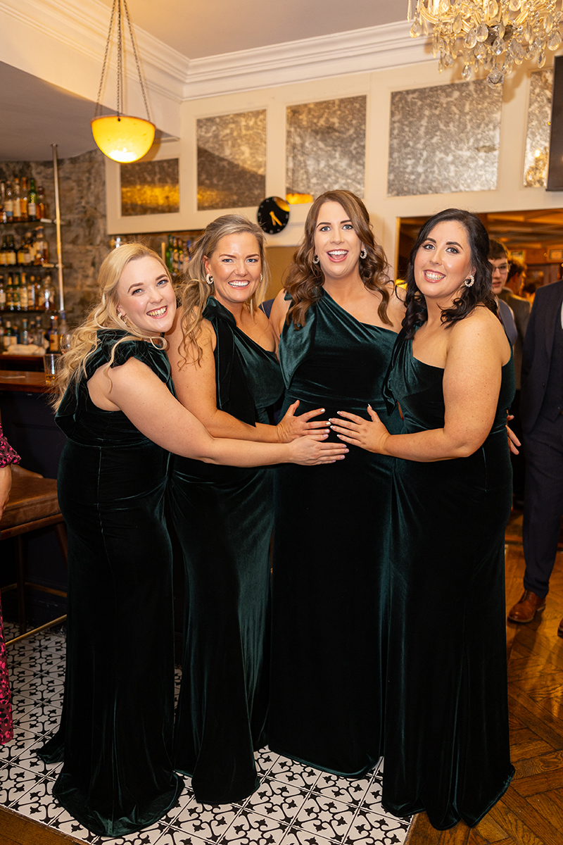 Bridesmaids at the wedding reception in the Heights Hotel in Killarney.